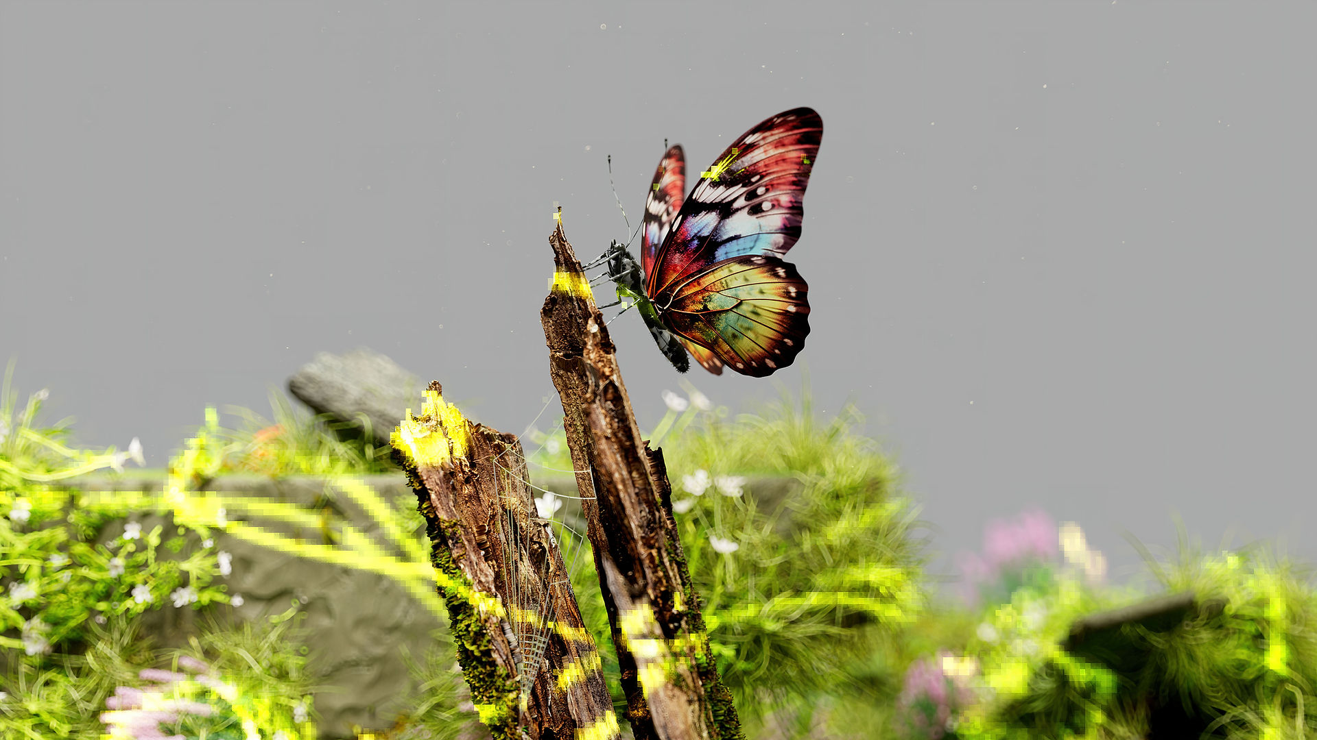 Mariposa Glitch en la Naturaleza
